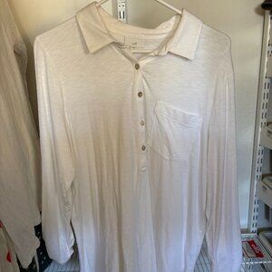 J Jill Collared Cotton Blouse